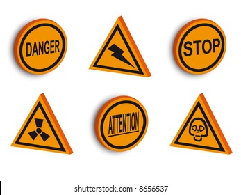 Signs on the prevention of danger in a vector