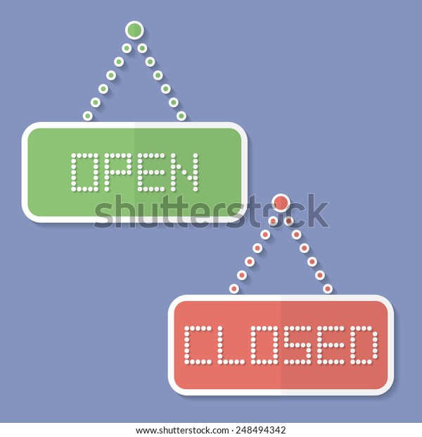 Signs Open Closed Open Closed Icons Stock Vector (Royalty Free ...
