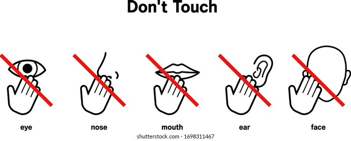 Signs to prevent virus infection by no touching