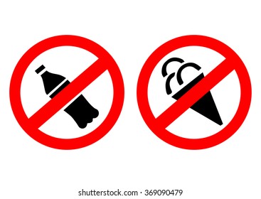 Signs prohibiting ice and water