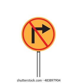 Signs prohibiting a right turn