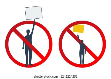 Signs of "prohibition of rallies"