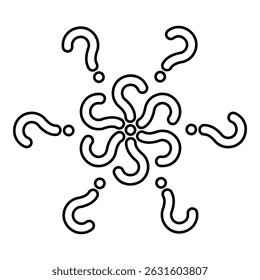 Signs of questions Sign question contour outline line icon black color vector illustration image thin flat style simple