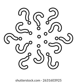 Signs of questions Sign question contour outline line icon black color vector illustration image thin flat style simple