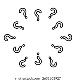 Signs of questions Sign question contour outline line icon black color vector illustration image thin flat style simple