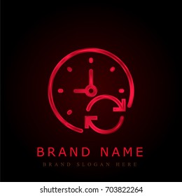 Signs red chromium metallic logo