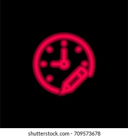 Signs red glowing neon ui ux icon. Glowing sign logo vector