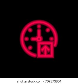 Signs red glowing neon ui ux icon. Glowing sign logo vector