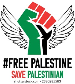 Signs for Save palestinian. Free palestine. Save Gaza. Vector design. Illustration.