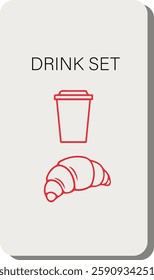 Signs for selling drinks and snacks in sets