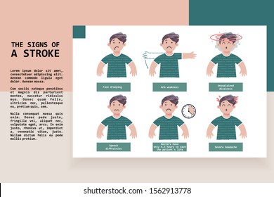 The signs of a stroke. Vector illustration, infographics.