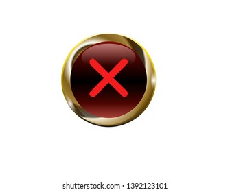 Signs and symbols. Cancel button. Vector graphics. EPS 10