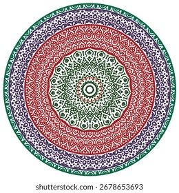 Sinais e símbolos. Padrão de círculo design de arte de mandala de lótus ou flor. colorido, vintage, tradição, clássico, dco, ciclo, islâmico, árabe, bordado, bandana, motivos indianos, tradicional, turco .
