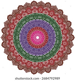 Sinais e símbolos. Padrão de círculo design de arte de mandala de lótus ou flor. colorido, vintage, tradição, clássico, dco, ciclo, islâmico, árabe, bordado, bandana, motivos indianos, tradicional, turco .