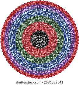 Signs and symbols. Circle pattern lotus or flower mandala art design. colorful, vintage, tradition, classic, dco, cycle, islamic, arabic, embroidery, ikat, Indian motifs, traditional, Turkish .