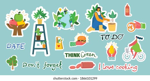 Signs and symbols for organized your diary Template for scrapbooking, wrapping, wedding invitation, notebooks, diary in the doodle style