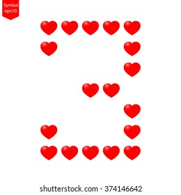 Signs & Symbols: The red hearts sort to number three pattern, dot number style.