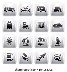 Signs. Travel, Recreation & Vacation. Sixth set icons