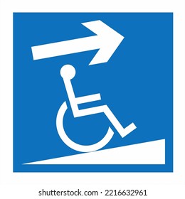 Signs For Underground Parking Lots Disabled Wheel Chair Ramp Up Right
