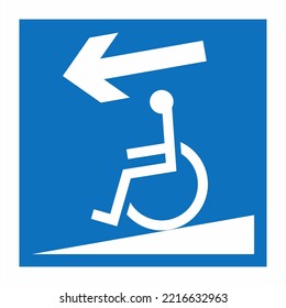 Signs For Underground Parking Lots Disabled Wheel Chair Ramp Down Left