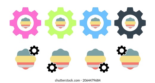 Signs usa flag vector icon in gear set illustration for ui and ux, website or mobile application