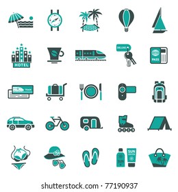 Signs. Vacation, Travel & Recreation. Second set icons