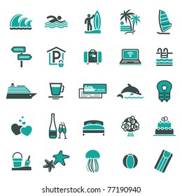 Signs. Vacation, Travel & Recreation. Third set icons