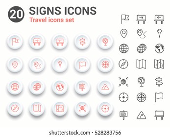 Signs vector icons , Travel and turism