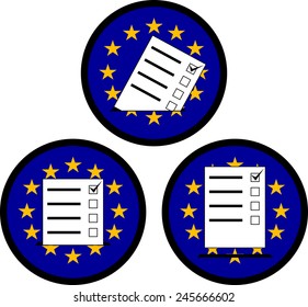 signs of voting in EU. vector illustration