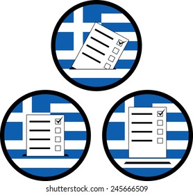 signs of voting in greece. vector illustration