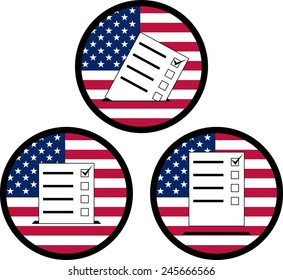 signs of voting in USA. vector illustration