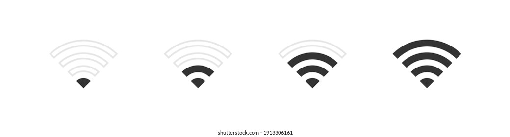 Signiert Wifi-Ebene. WLAN-Internetzeichen einzeln auf weißem Hintergrund. Vektorgrafik