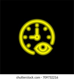 Signs yellow glowing neon ui ux icon. Glowing sign logo vector
