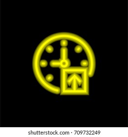 Signs yellow glowing neon ui ux icon. Glowing sign logo vector
