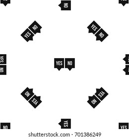 Signs of yes and no pattern repeat seamless in black color for any design. Vector geometric illustration