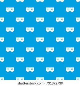 Signs of yes and no pattern repeat seamless in blue color for any design. Vector geometric illustration