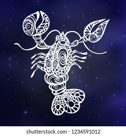 signs of zodiac Cancer on space