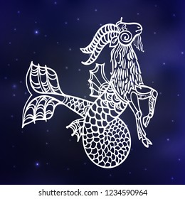 signs of zodiac Capricorn on space