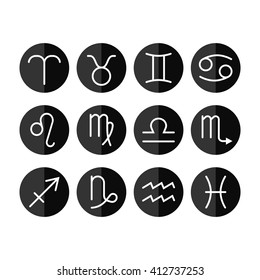 Signs of the zodiac for horoscope and predictions. Vector objects