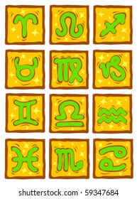 signs of the zodiac icon set