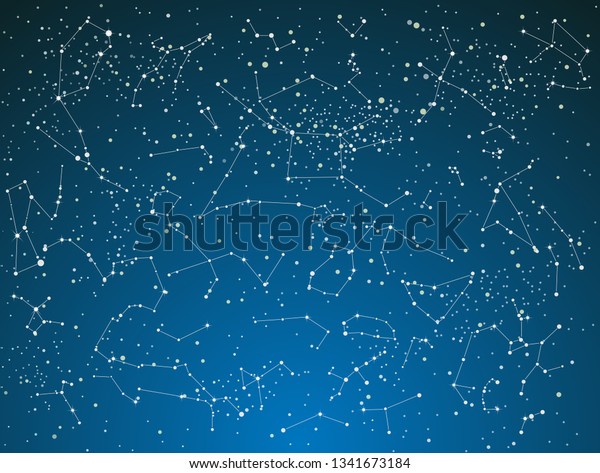 Signs Zodiac On Starry Night Sky Stock Vector Royalty Free