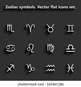 Signs of the zodiac. Vector flat icons