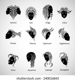 Signs of the zodiac. Vector set