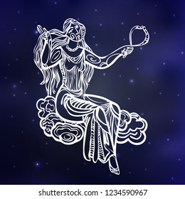 signs of zodiac Virgo on space