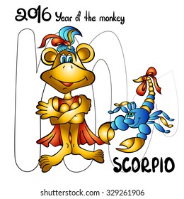 The signs of the zodiac year of the monkey. Scorpio