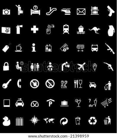 a lot of Signs/Symbols in black background
