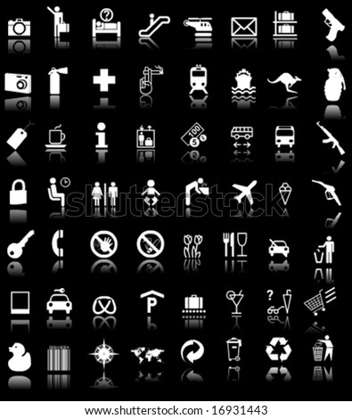 a lot of Signs/Symbols with Shadows