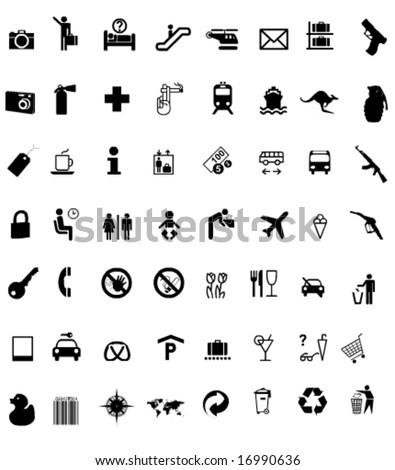 a lot of Signs/Symbols with Shadows