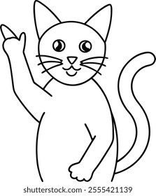 The "Signtune Cat" line art vector design is a visually captivating representation of a feline silhouette crafted using minimalistic yet expressive lines. This artwork blends creativity and precision