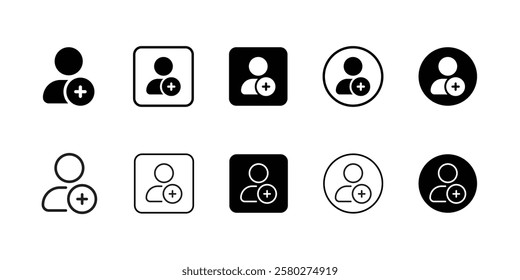 signup, add, user, create account, create profile, user, profile, people, person, Essential Icons and Trending Styles for Mobile Apps, Websites, and Software. Minimalistic, Flat Design, Line Icons.